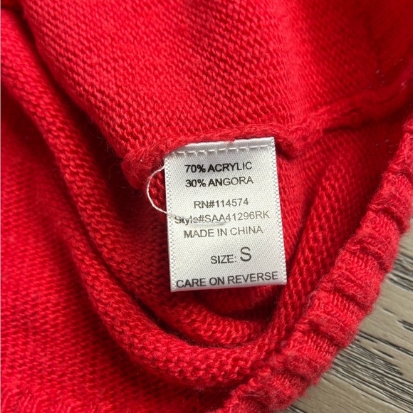 Bellatrix Red Angora Blend Sweater Women’s Small Soft Knit Long Sleeve Pullover - Picture 5 of 5